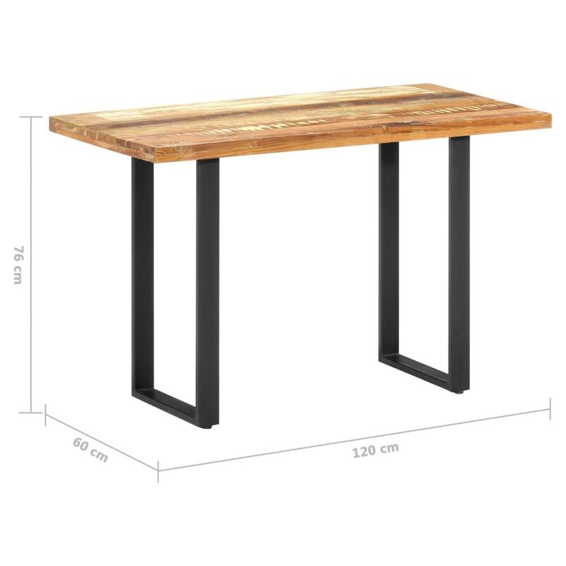 vidaXL Dining Table 47.2"x23.6"x29.9" Solid Reclaimed Wood