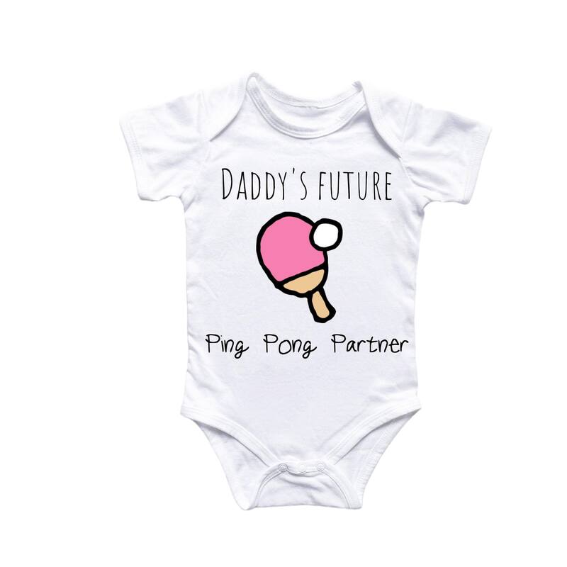 Table Tennis - Baby Boy Girl Clothes Infant Bodysuit Funny Cute Newborn - Natural - 0-3M