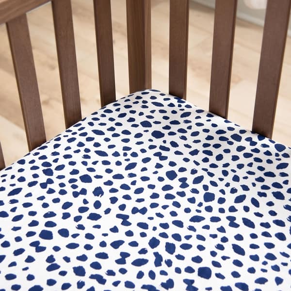 slide 2 of 26, Rizzy Home Ink Dot Cotton Fitted Cribsheet - 28" X 52"