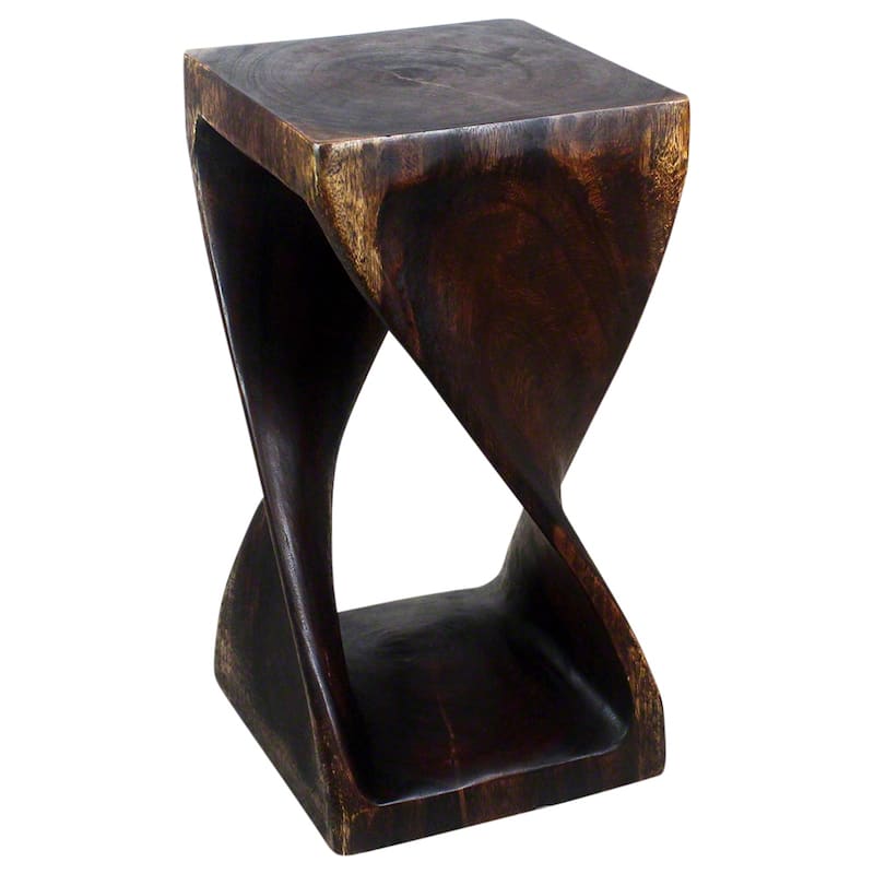 Haussmann® Original Wood Twist Stool 12 X 12 X 23 In High Mocha Oil - 12" x 12" x 23"