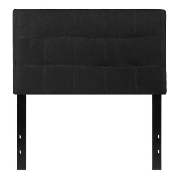 Offex Contemporary Tufted Upholstered Twin Size Panel Headboard in Black Fabric
