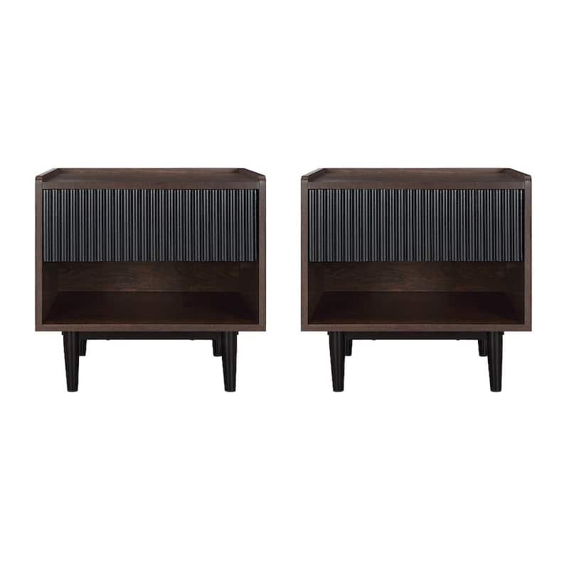 Manhattan Comfort Duane Modern Ribbed Nightstand Set of 2