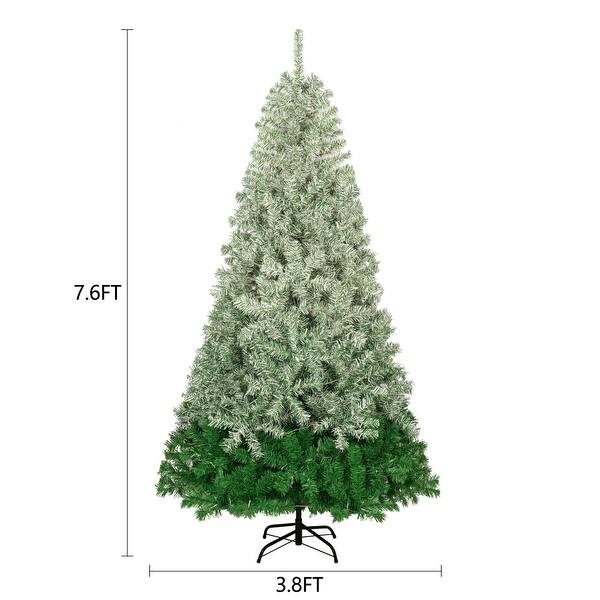 7.6FT Classic Pine Tree Shape Artificial Christmas Tree with Gradient