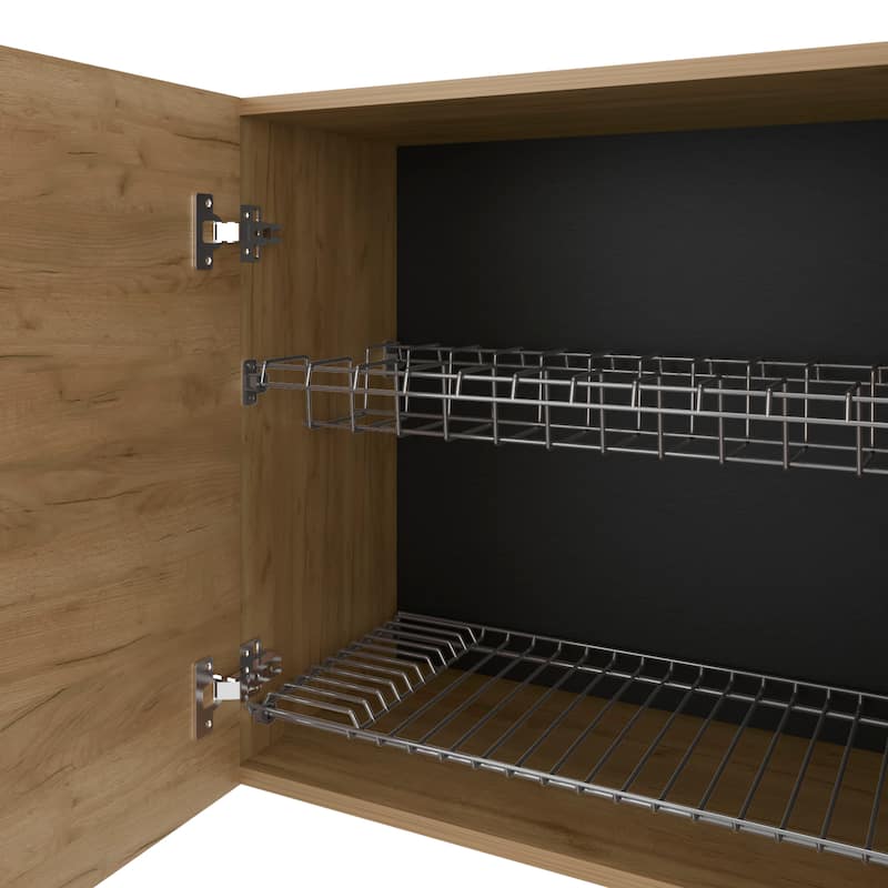 Wall Cabinet 24" H, four Doors, with two internal Shelves and internal plate and glass organizer