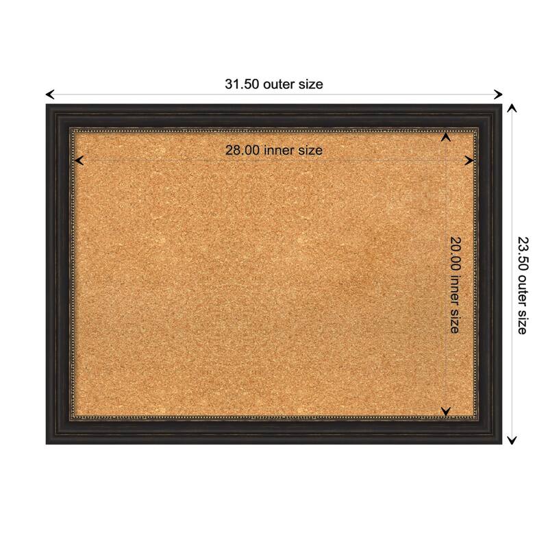 Accent Bronze Narrow Framed Cork Bulletin Memo Board
