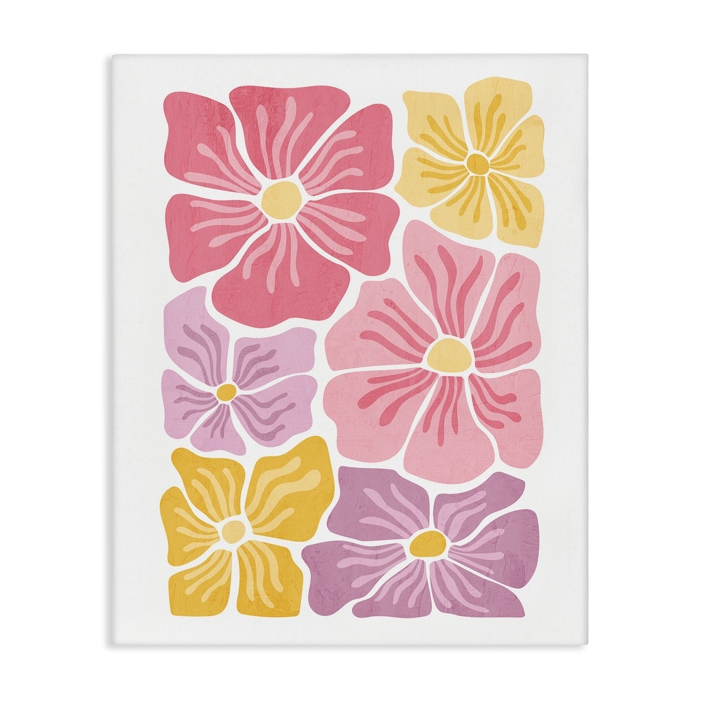 Stupell Pastel Hued Flower Blossoms Canvas Wall Art Design By Kim Allen