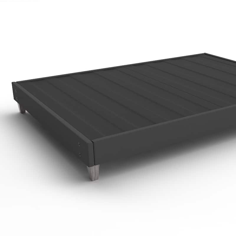 Twin XL Size Upholstered Platform Bed Frame with Tool-Free Setup and 6" Faux-Wood Legs