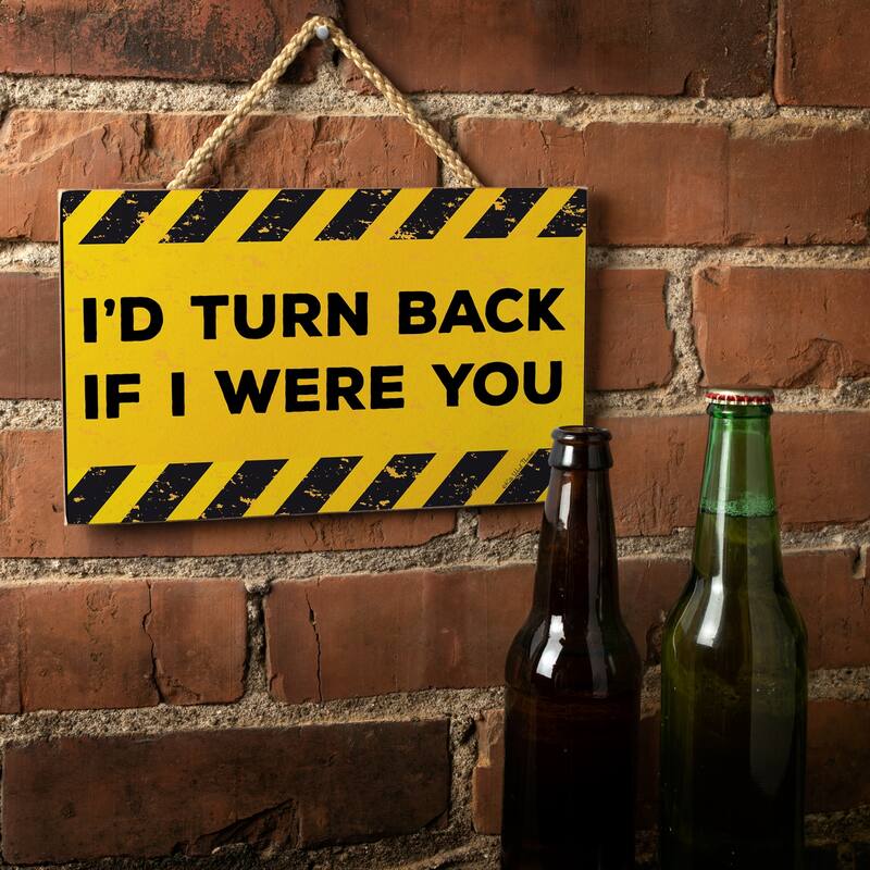 Turned Back Hanging Wood Sign 9.5" x 5.75" Made in the USA