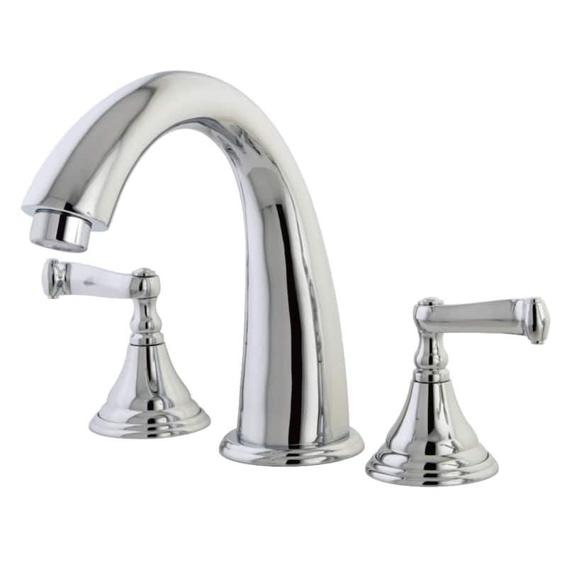 Kingston Brass Royale Widespread Deck Mounted Roman Tub Filler with - Polished Chrome