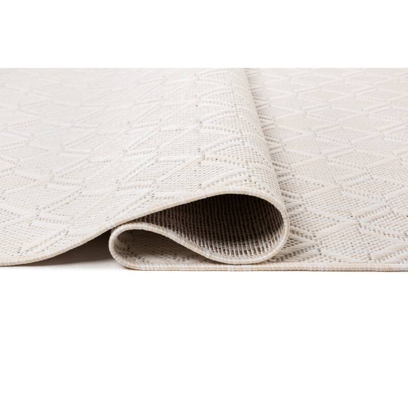 Bali Collection Cream Diamond Indoor/Outdoor Area Rug