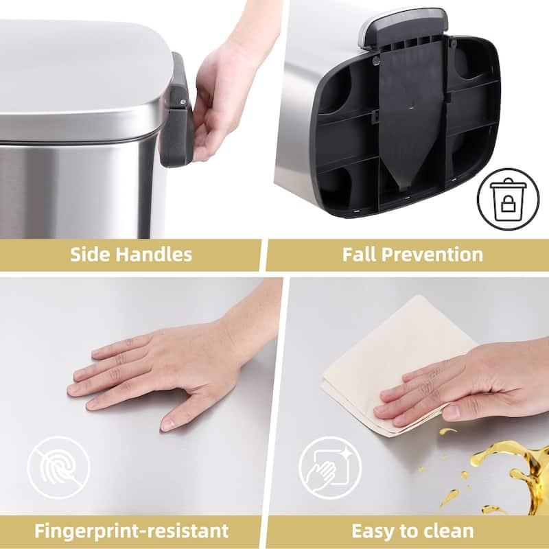 Stainless Steel Trash Can, 50 Liter / 13 Gallon