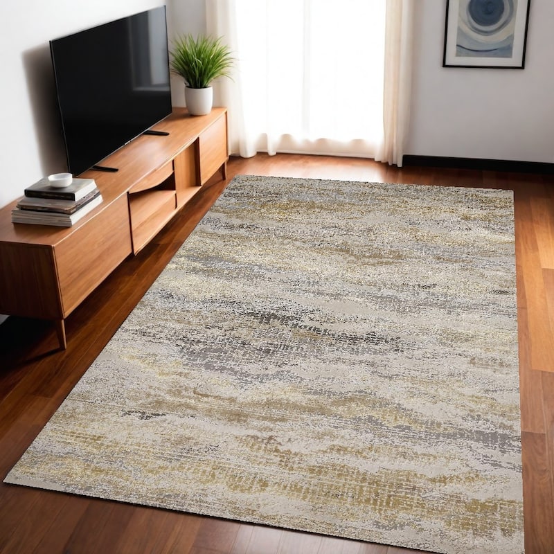 Zimeg Abstract Stain Resistant Area Rug By HomeRoots - 5' x 8'