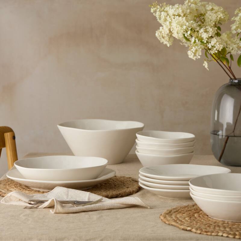 Certified International Linen Cream Deep Bowl 88 oz. - 10.25'' W x 10.25'' D x 4.5'' H