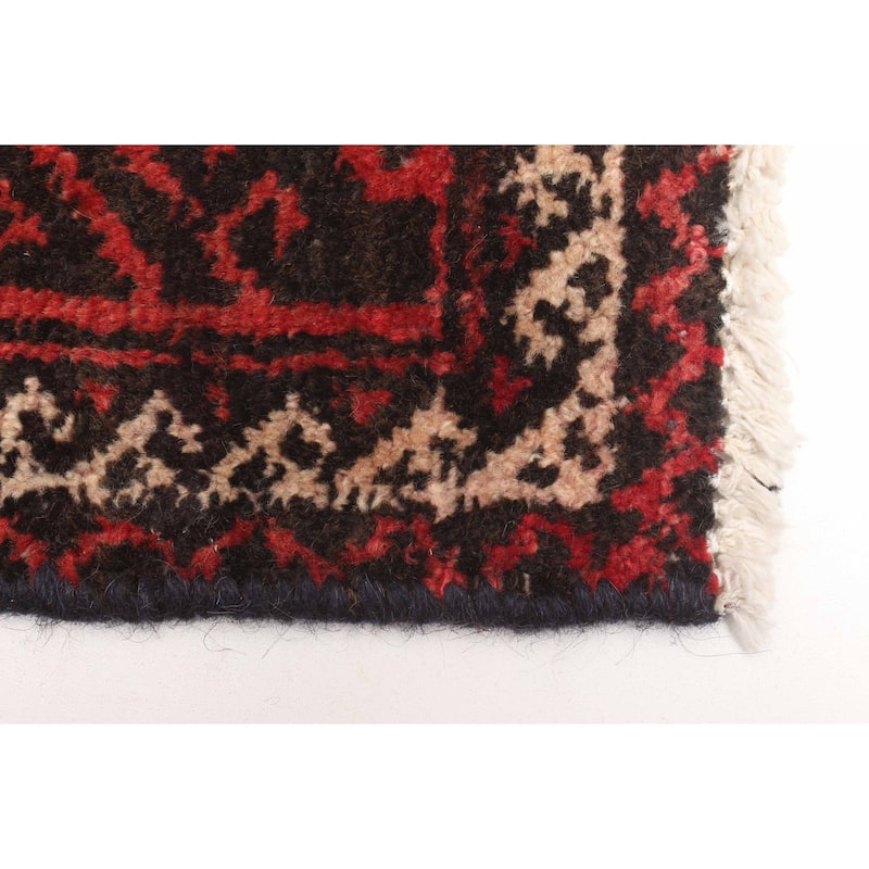 ECARPETGALLERY Hand-knotted Baluch Red Wool Rug - 3'3 x 6'1