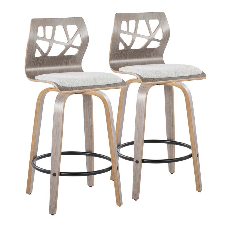 Carson Carrington Sala 26" Fixed-Height Counter Stool with Bent Wood Legs & Round Footrest (Set of 2)