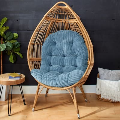 Sorra Home Indoor Soft Corduroy Egg Chair Replacement Cushion (Cushion Only)