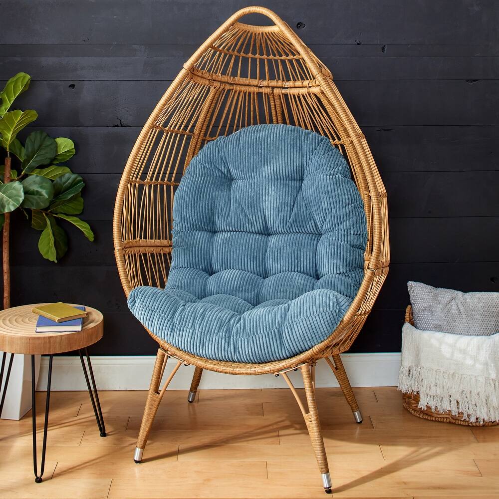 Sorra Home Indoor Soft Corduroy Egg Chair Replacement Cushion (Cushion Only)