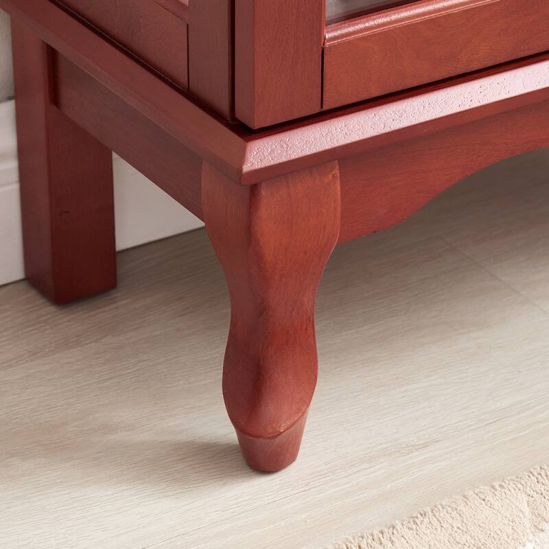 GDFStudio - Regency Traditional Storage Curio Cabinet with Tempered Glass Doors and Lighted Display