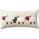 preview thumbnail 2 of 1, Mina Victory Holiday Pillows Applique Sheep 12" x 24" Beige Indoor Throw Pillow