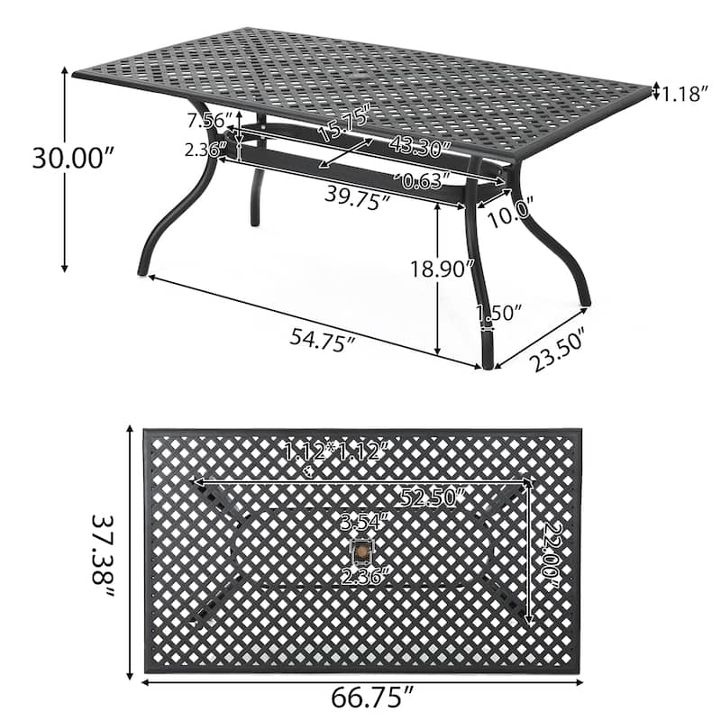 Cayman Black Sand Cast Aluminum Dining Table by Christopher Knight Home