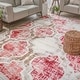 preview thumbnail 57 of 160, Superior Viking Contemporary Geometric Trellis Indoor Runner or Area Rug 4' x 6' - Garnet