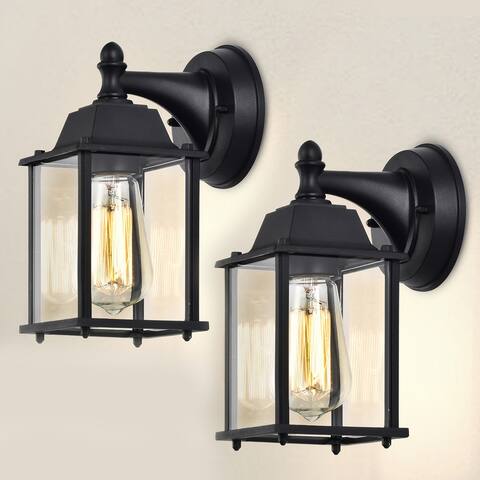 Outdoor Wall Lantern Black Wall Sconces Wall Mount Lighting 2 Pack
