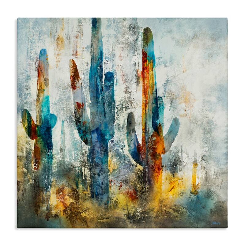 Stupell Abstract Cacti Silhouettes Vibrant Succulent Colors Canvas Wall Art - 24 x 24