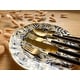 preview thumbnail 15 of 33, Mepra Fantasia Ice Gold Flatware Set 20-Pieces - Black