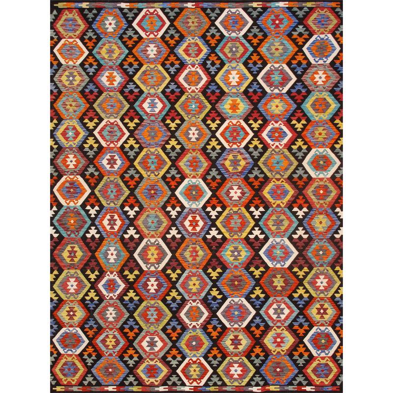 Pasargad Home Kilim Reversible Wool Multicolor Area Rug - 8' 4'' X 11' 1'' - 8' 4'' X 11' 1''