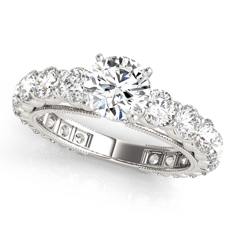 Auriya 14k White Gold Lab Grown Round Diamond Engagement Ring 0.50 to 5.00 ct. tw. (F-G VS) - 0.75 ct. center - 4.5