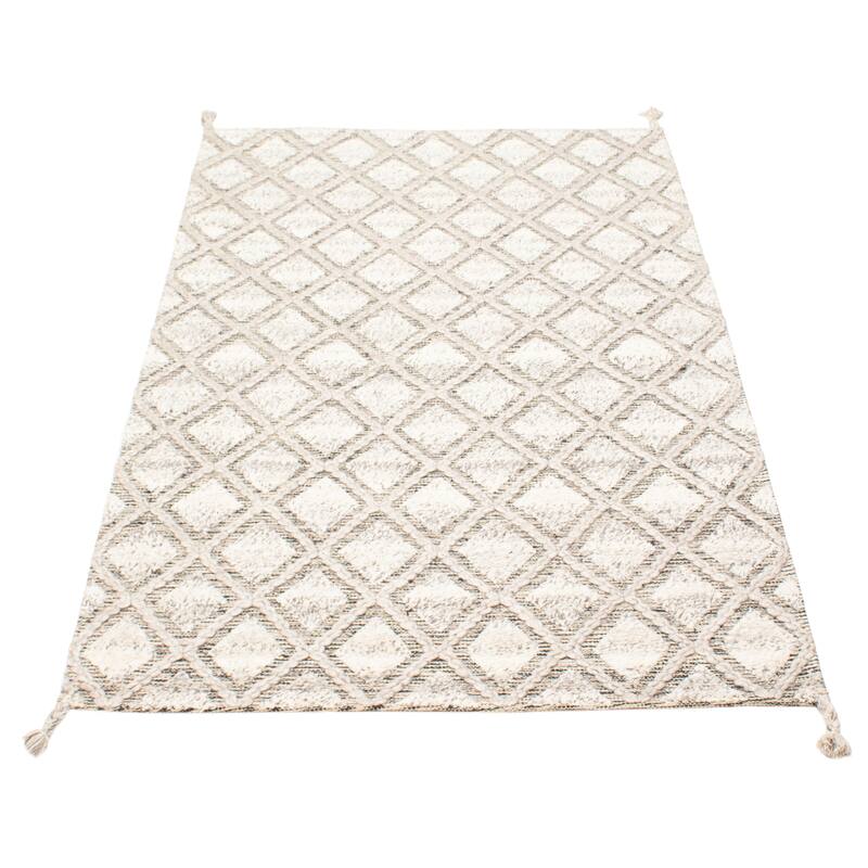 ECARPETGALLERY Braid weave Sienna Cream Wool Rug - 5'0 x 8'0