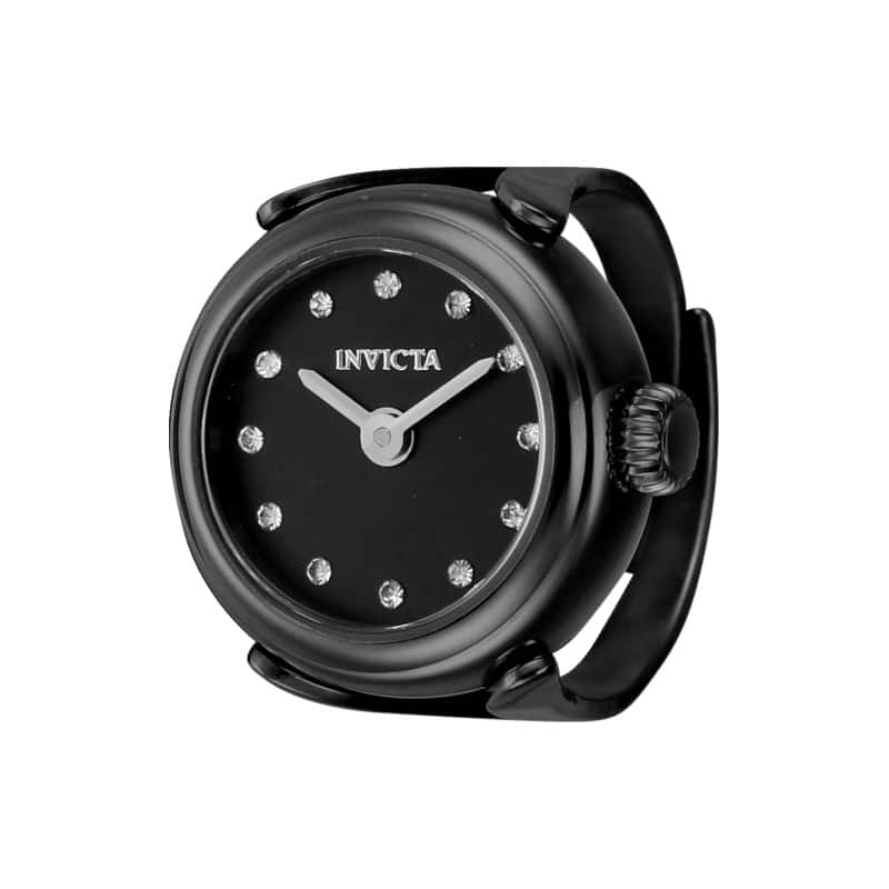 Invicta Women's 44484 Mini Ring Watch Quartz 2 Hand Black Dial Watch