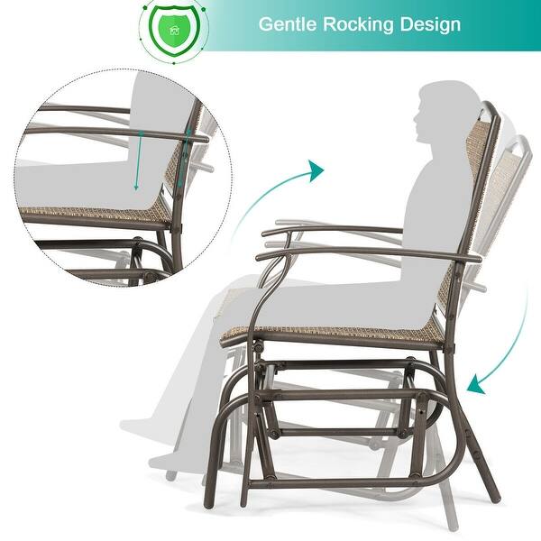 Shop Costway 2pcs Patio Swing Single Glider Chair Rocking Seating Steel On Sale Overstock 29530073