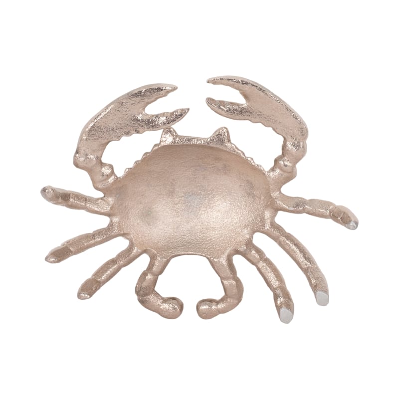 Sagebrook Home 7" Metal Contemporary Decorative Coastal Beach Ocean Crab Statue Table Decor