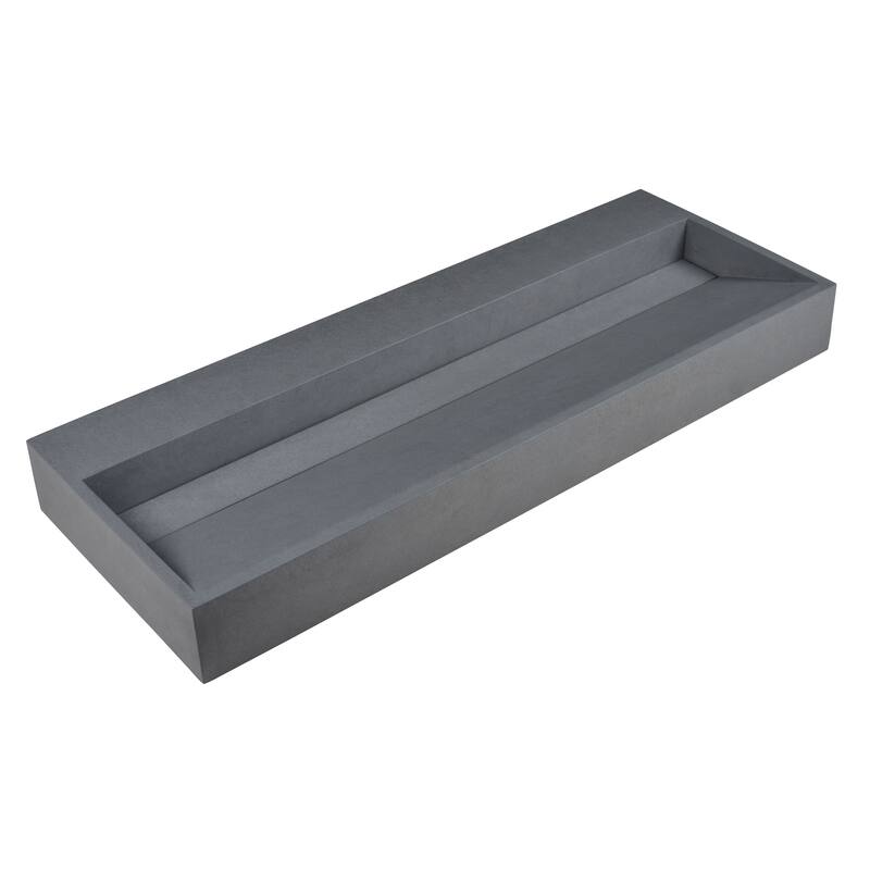 ALFI brand 48" Solid Concrete Gray Matte Trough Sink for the Bathroom