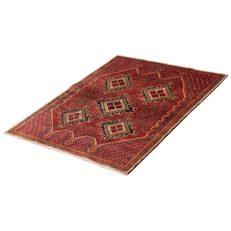 ECARPETGALLERY Hand-knotted Kayseri Vintage Red Wool Rug - 4'2 x 5'10