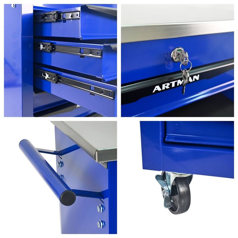 6 Drawers Multifunctional Tool Cart w/Wheels,Metal Rolling Tool Cart
