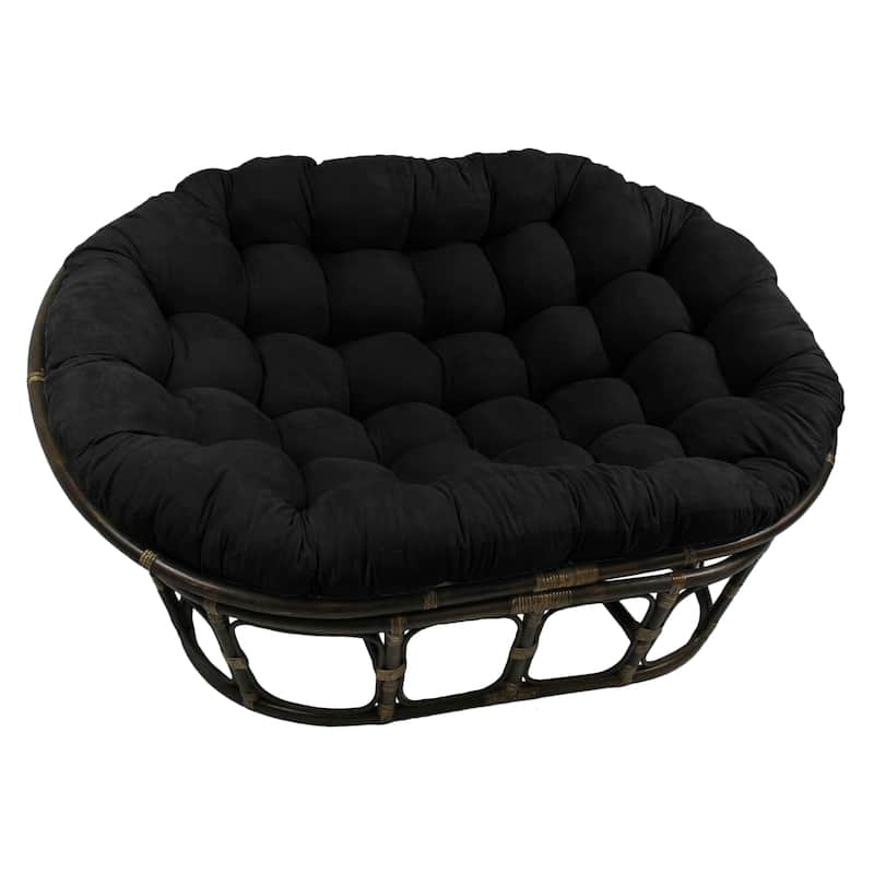 Microsuede Indoor Double Papasan Cushion (Cushion Only) - 65 x 48 - Black