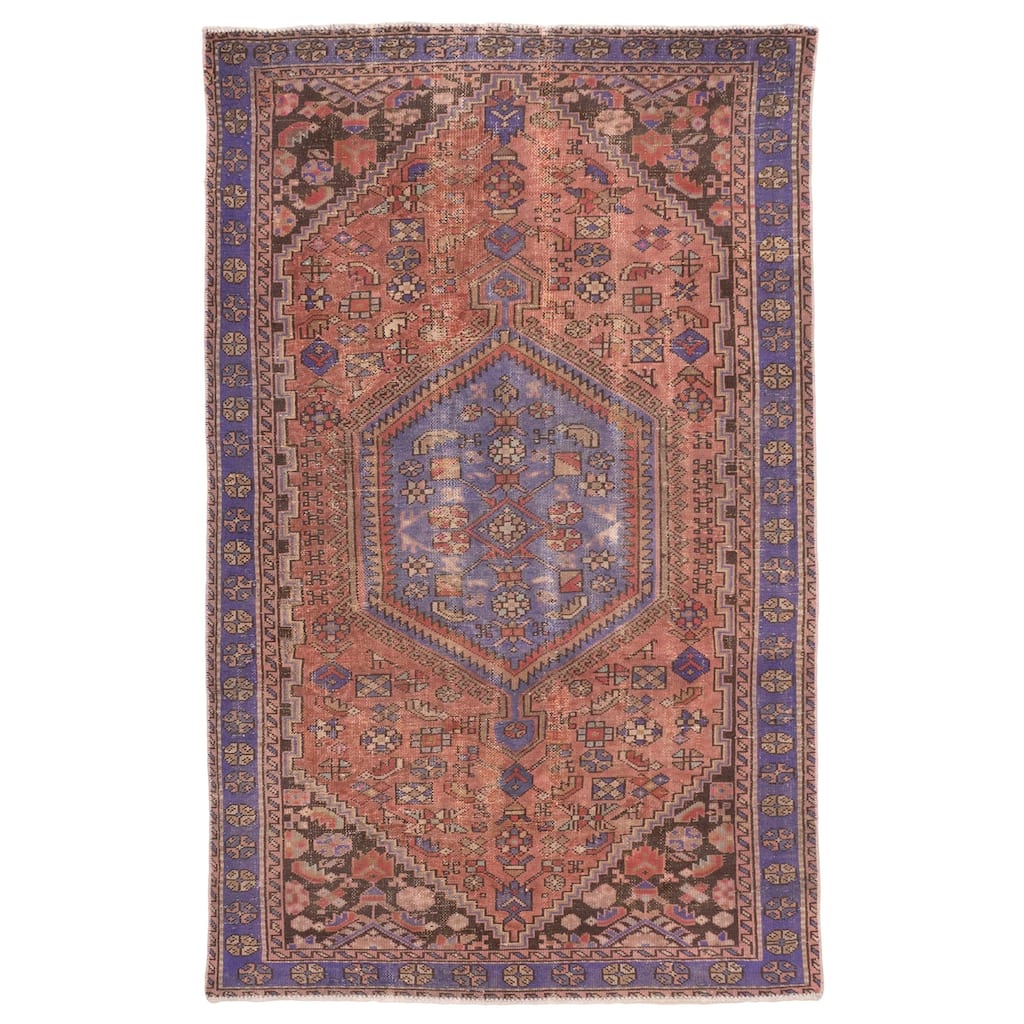 ECARPETGALLERY Hand-knotted Antalya Vintage Copper Wool Rug - 3'11 x 6'3