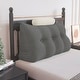 preview thumbnail 16 of 27, WOWMAX Headboard Wedge Reading Pillow With Bolster Neck Roll Grey - Twin