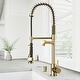 preview thumbnail 46 of 85, VIGO Zurich Pull-Down Spray Kitchen Faucet Faucet with Soap Dispenser - Matte Gold