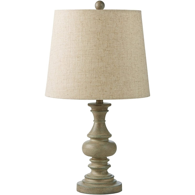 Adesso distressed gray vintage farmhouse table lamp top
