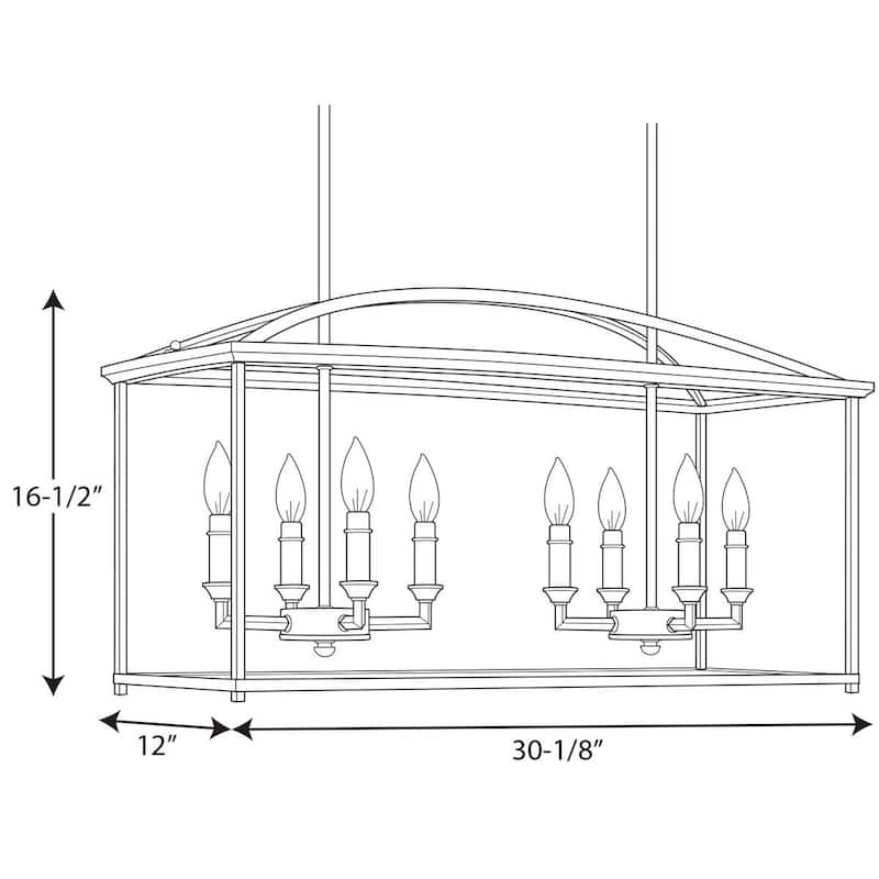 Piedmont Collection 8-Light Burnished Silver Farmhouse Chandelier Light