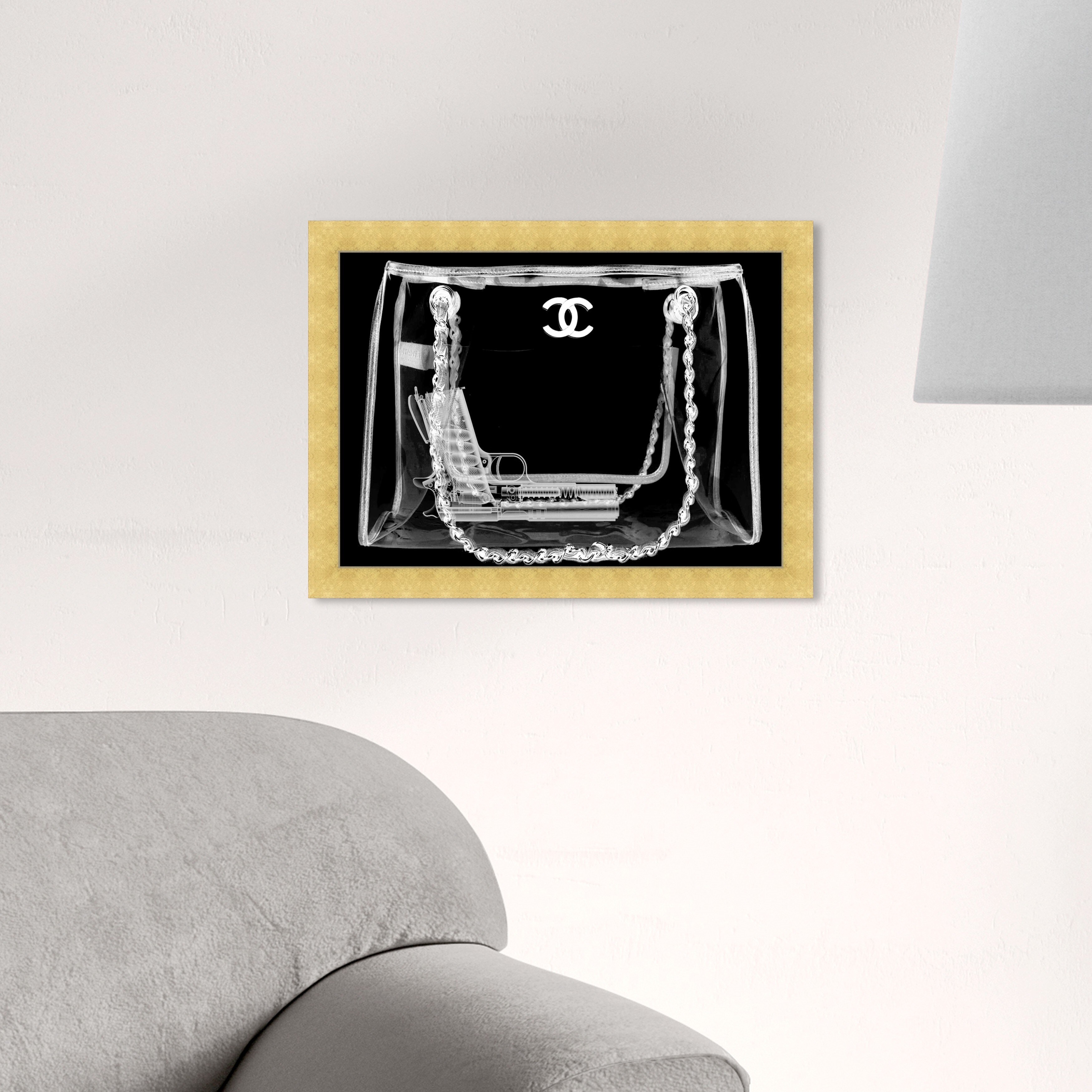Wynwood Studio Fashion and Glam Wall Art Canvas Prints 'LV Gold' Handbags -  Gold, White