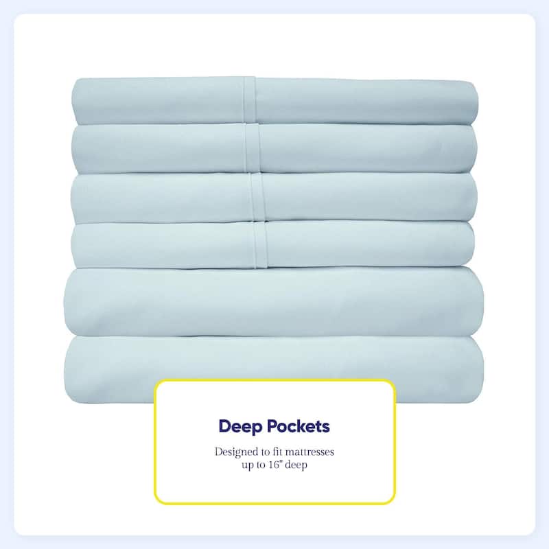 Sweet Home Collection Split King 7 Piece Sheet Set, Deluxe Ultra Soft 1500 Series, Double Brushed Microfiber.