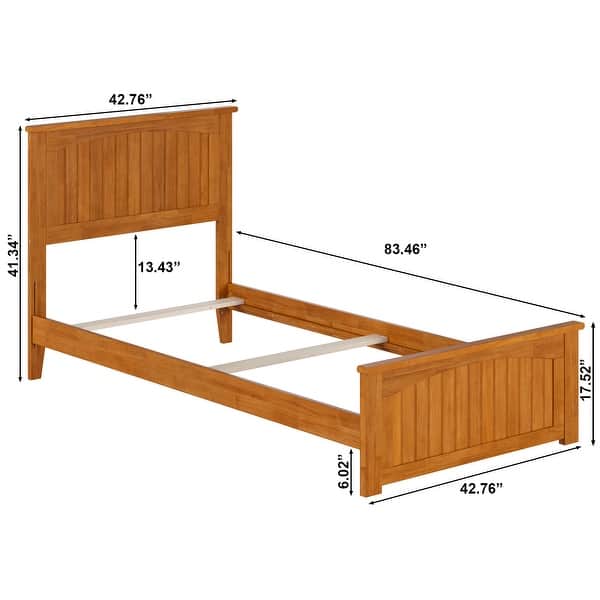 dimension image slide 3 of 5, AFI, Nantucket Foundation Bed with Matching Footboard