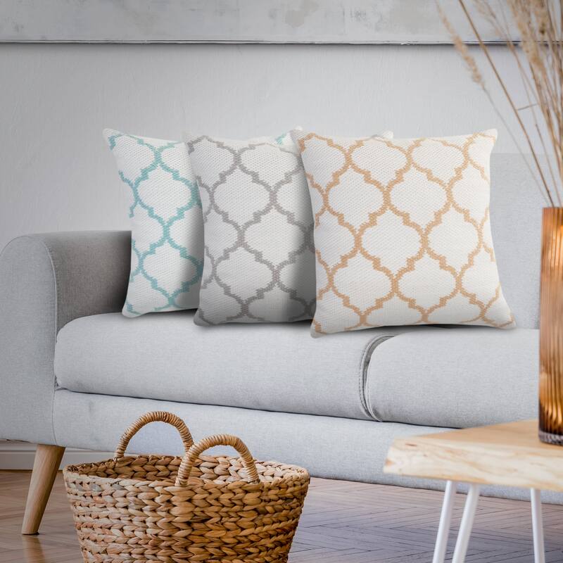 Sevita Geometric Lattice Indoor/Outdoor Throw Pillow