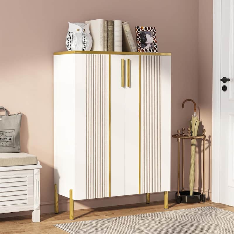 6-Tier Shoe Cabinet with Doors, Entryway Shoe Organizer Cabinet for Entryway