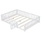 preview thumbnail 17 of 21, Wooden Full Size Floor Platform Bed with Fence and Door for Kids