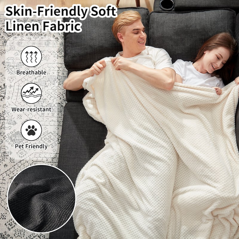 80" L-Shaped Sofa Couch Bed, Sofa Sleeper with Pull Out Bed, Reversible Sleeper Sofa Bed